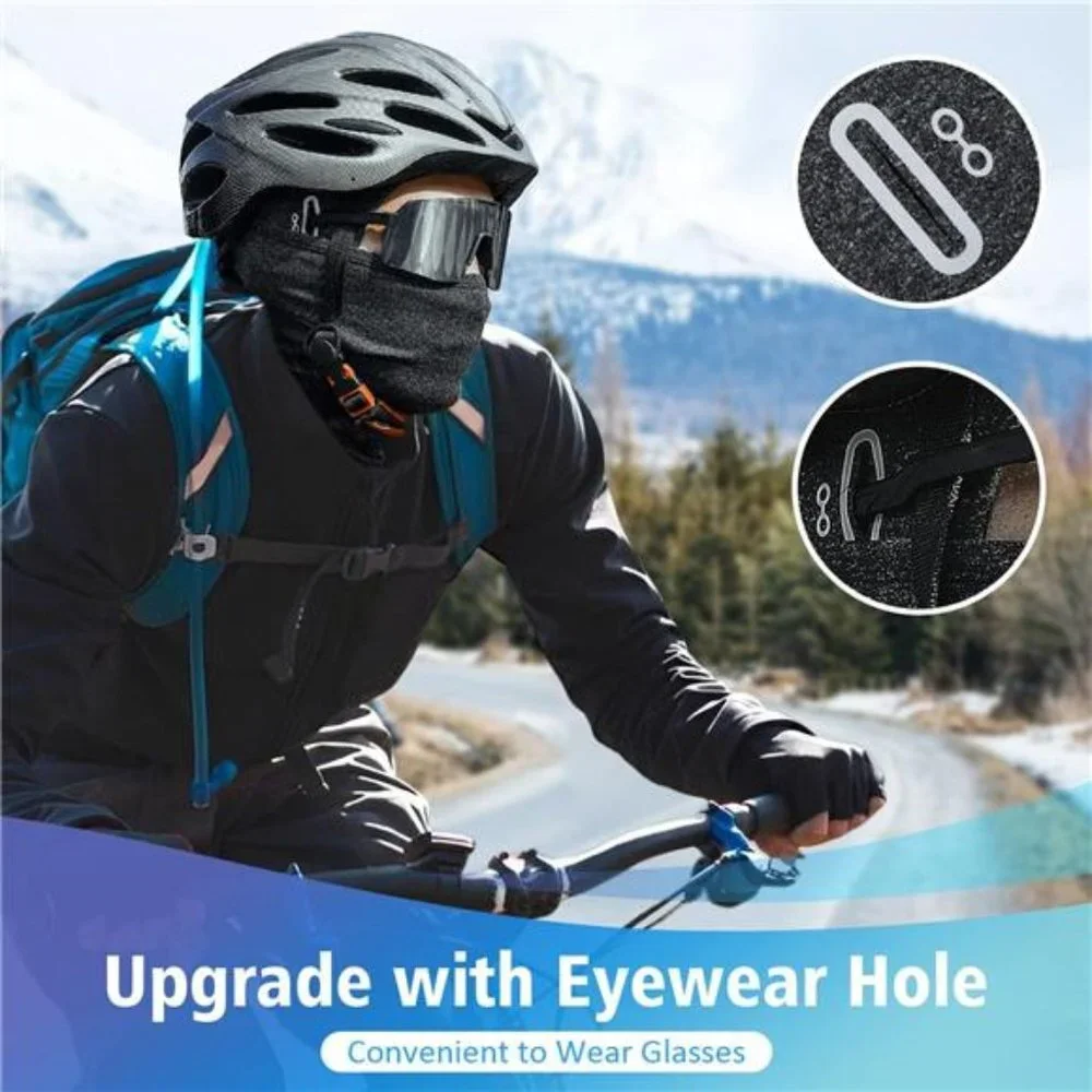 2 Pcs Men's Windproof Thermal Face Mask Cold Weather Scarf